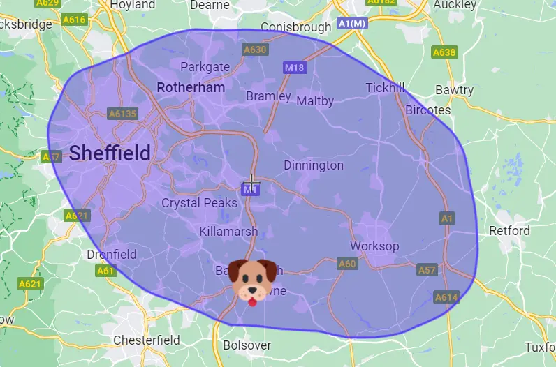 Cheapest Animal Health Certificate South Yorkshire, Sheffield, Rotherham Map